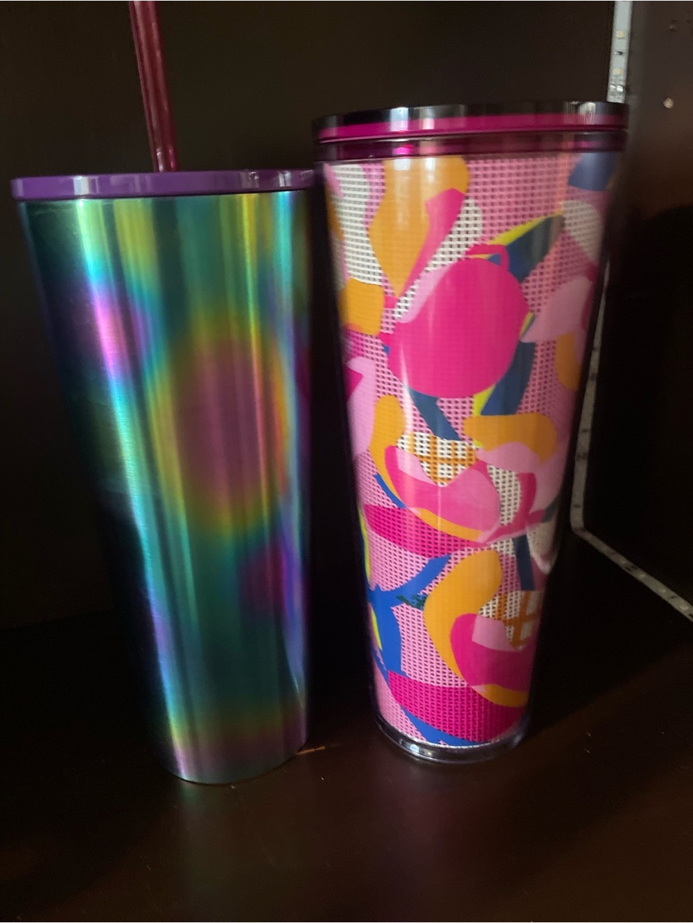 2 Starbucks 24 oz Tumbler Bundle Floral & Iridescent - Picture 6 of 8